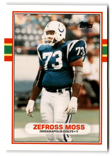 Vintage Zefross Moss 1989 Topps Traded rookie card in Colts uniform with original gloss