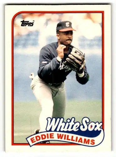 Original gloss Eddie Williams Chicago White Sox baseball card from 1989 Topps Traded