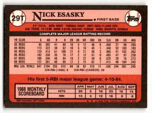 1989 Topps Traded #29T Nick Esasky Boston Red Sox Baseball Cards EX/ ID:58581 - Baseball Card Single