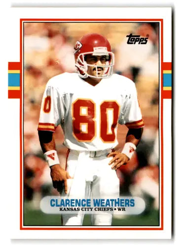 1989 Topps Traded Clarence Weathers Kansas City Chiefs football card 48T rookie ID73679