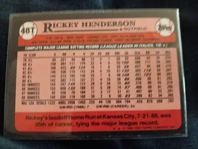 1989 Topps Traded - Rickey Henderson #48T. Athletics. NRMT+ - Baseball Card Single