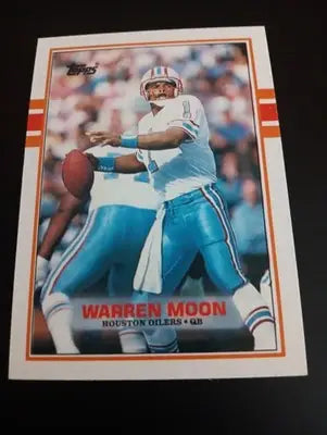1989 Topps - Warren Moon #93. Houston Oilers. NRMT+ - Football Card Single