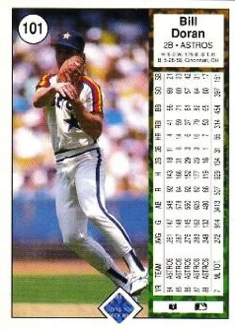 1989 Upper Deck #101 Bill Doran NM-MT Houston Astros Baseball Card - Baseball Card Single