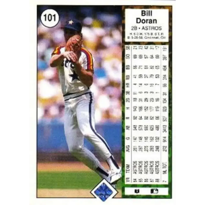 1989 Upper Deck #101 Bill Doran NM-MT Houston Astros Baseball Card - Baseball Card Single