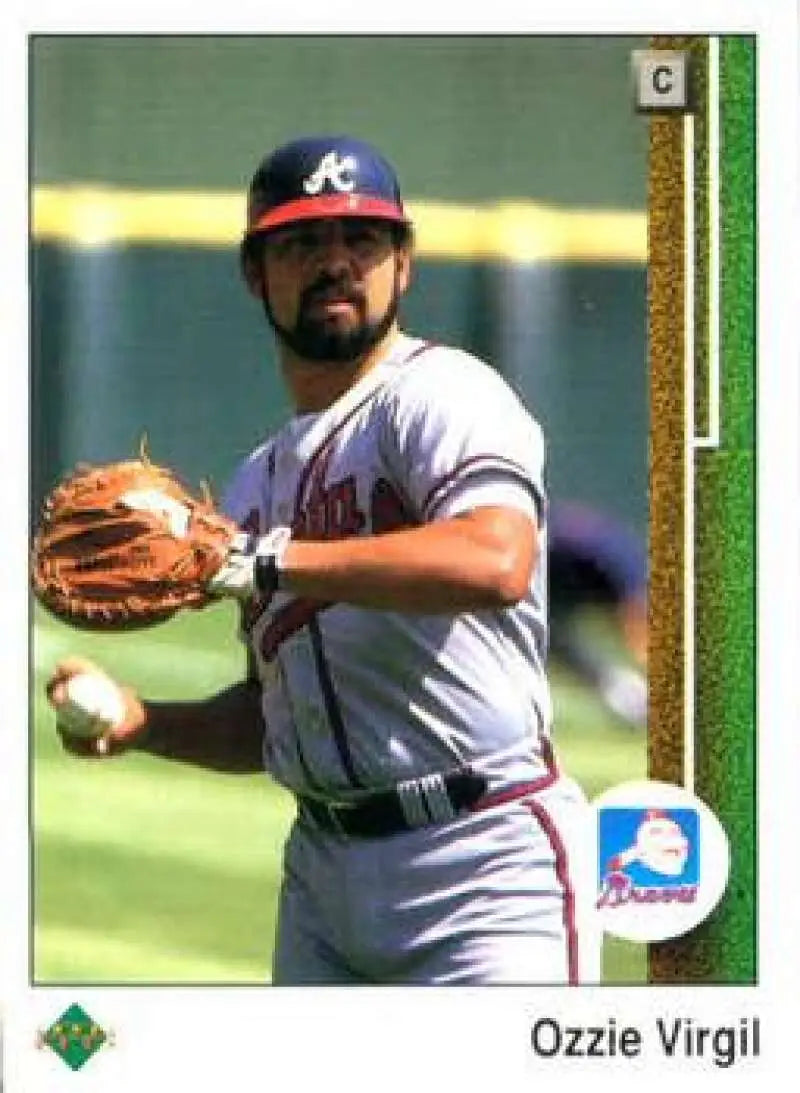 1989 Upper Deck #104 Ozzie Virgil NM-MT Atlanta Braves Baseball Card - Baseball Card Single