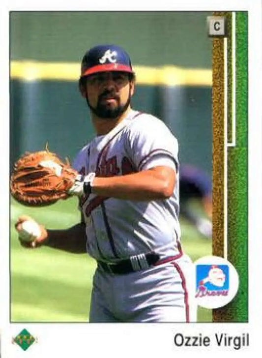 1989 Upper Deck #104 Ozzie Virgil NM-MT Atlanta Braves Baseball Card - Baseball Card Single