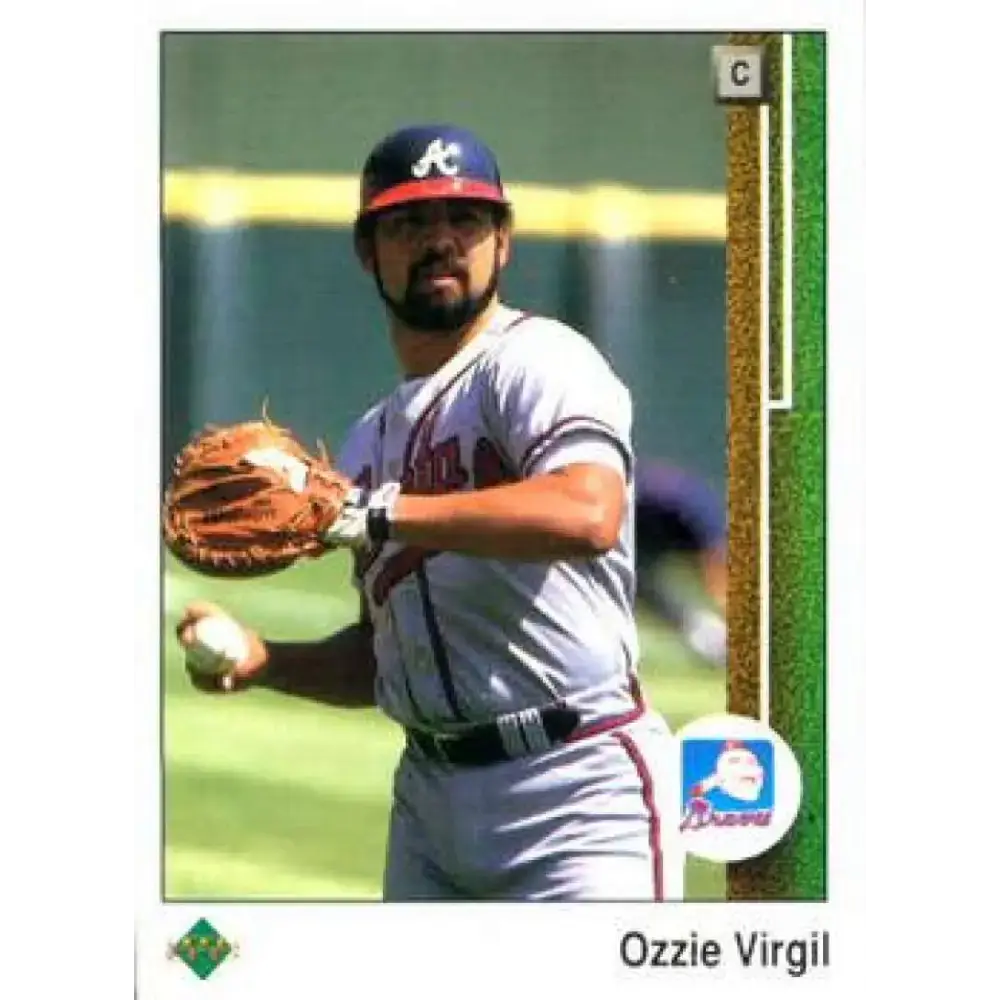 1989 Upper Deck #104 Ozzie Virgil NM-MT Atlanta Braves Baseball Card - Baseball Card Single