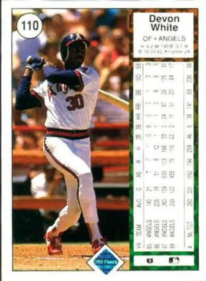 1989 Upper Deck #110 Devon White NM-MT California Angels Baseball Card - Baseball Card Single