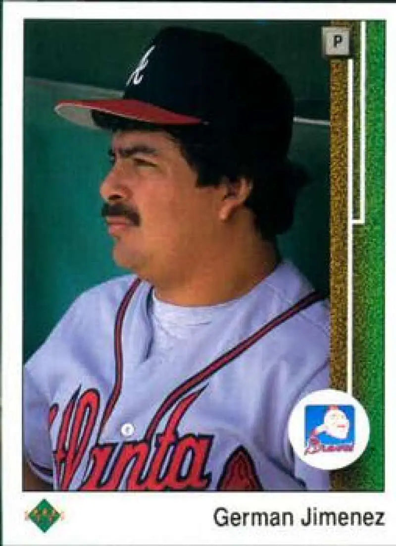 1989 Upper Deck #113 German Jimenez NM-MT RC Rookie Atlanta Braves Baseball Card - Baseball Card Single