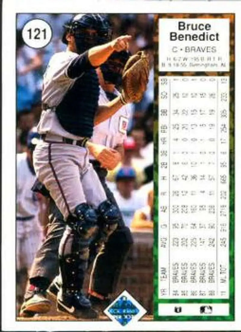 1989 Upper Deck #121 Bruce Benedict NM-MT Atlanta Braves Baseball Card - Baseball Card Single