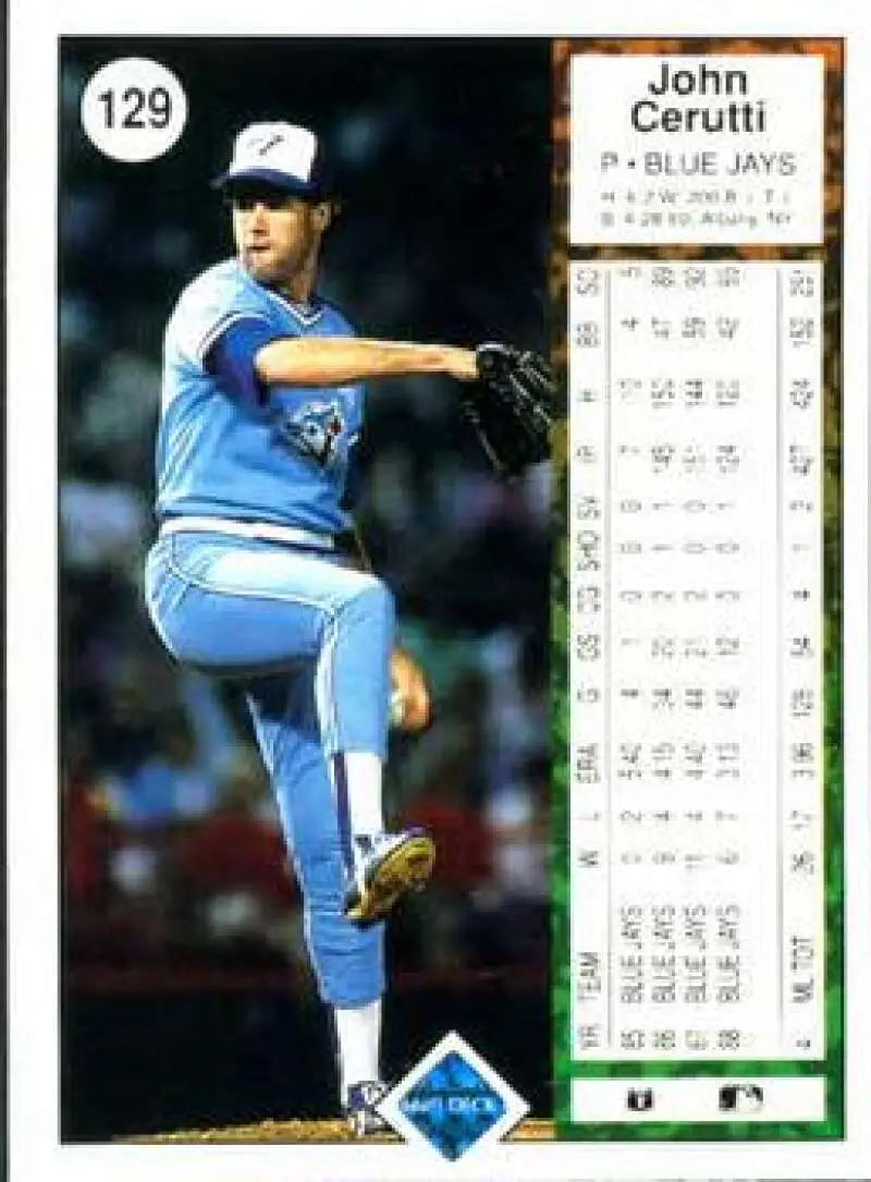 1989 Upper Deck #129 John Cerutti NM-MT Toronto Blue Jays Baseball Card - Baseball Card Single
