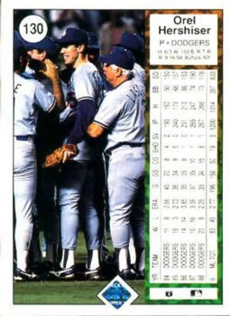 1989 Upper Deck #130 Orel Hershiser NM-MT Los Angeles Dodgers Baseball Card - Baseball Card Single