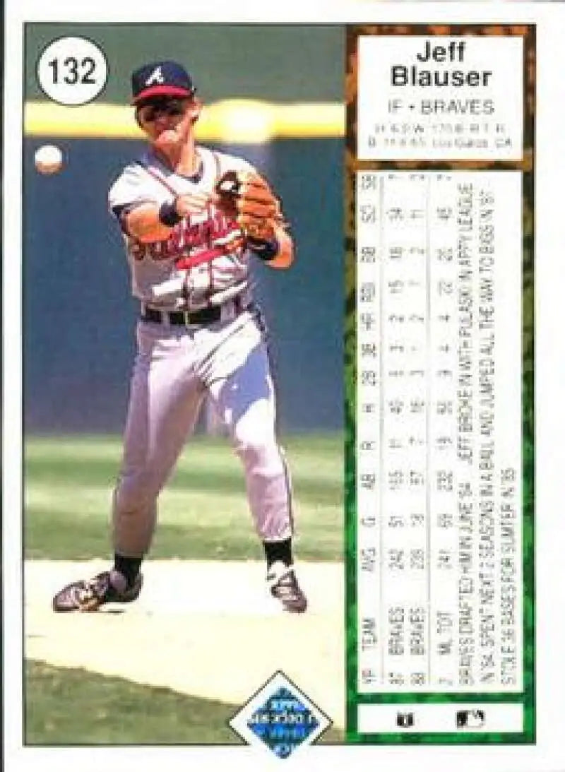 1989 Upper Deck #132 Jeff Blauser NM-MT Atlanta Braves Baseball Card - Baseball Card Single