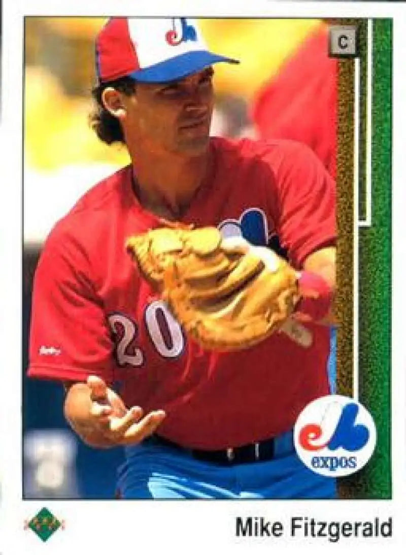 1989 Upper Deck #133 Mike Fitzgerald NM-MT Montreal Expos Baseball Card - Baseball Card Single
