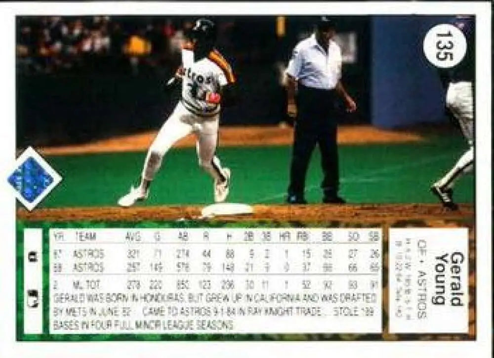 1989 Upper Deck #135 Gerald Young NM-MT Houston Astros Baseball Card - Baseball Card Single