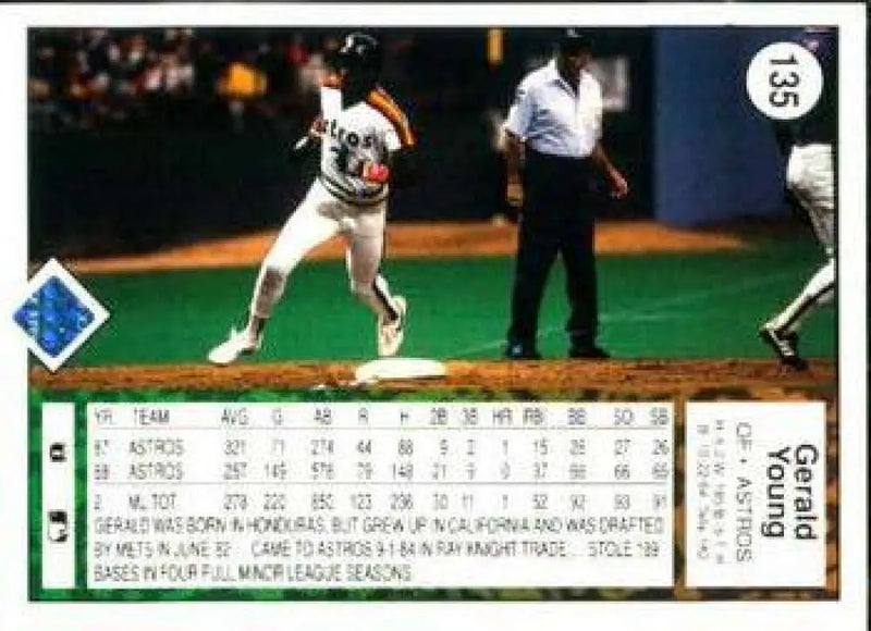 1989 Upper Deck #135 Gerald Young NM-MT Houston Astros Baseball Card - Baseball Card Single