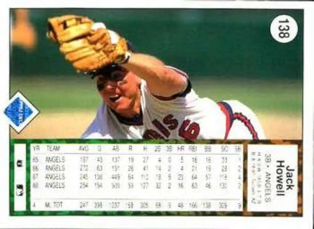 1989 Upper Deck #138 Jack Howell NM-MT California Angels Baseball Card - Baseball Card Single