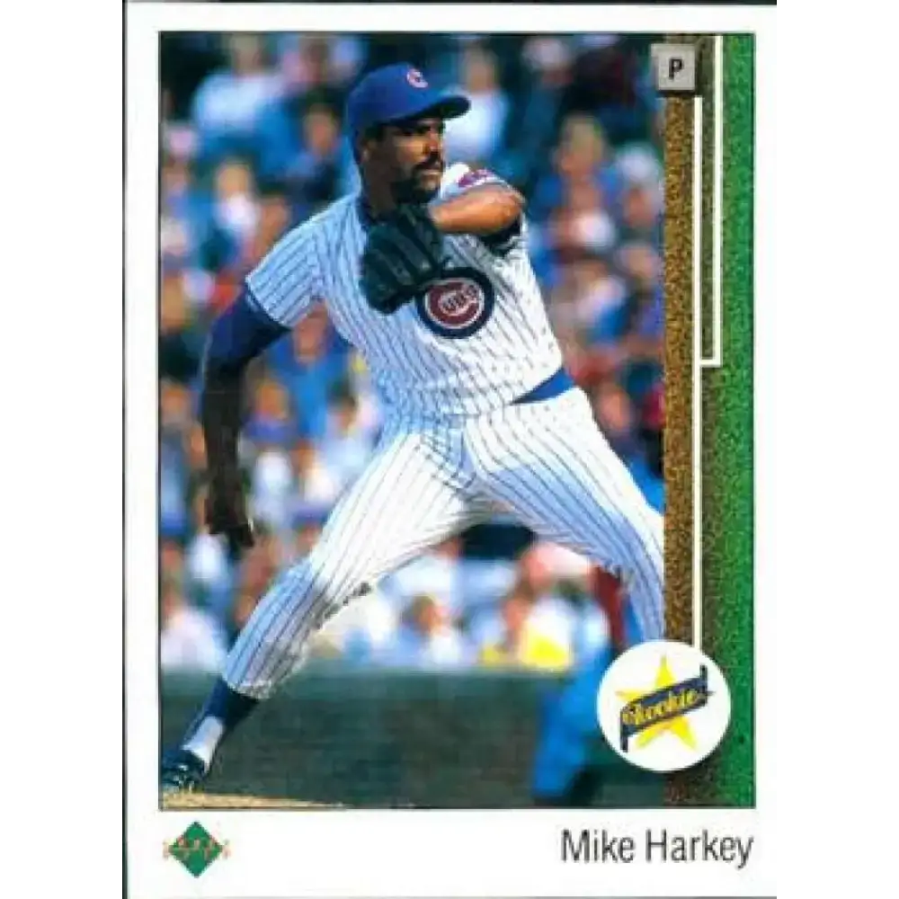 1989 Upper Deck #14 Mike Harkey NM-MT RC Rookie Chicago Cubs Baseball Card - Baseball Card Single