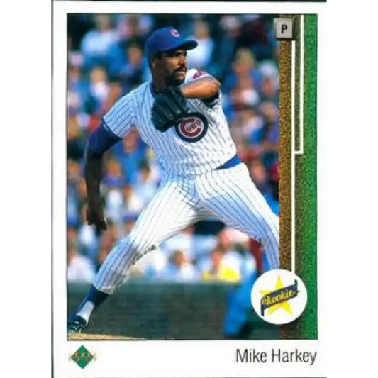 1989 Upper Deck #14 Mike Harkey NM-MT RC Rookie Chicago Cubs Baseball Card - Baseball Card Single