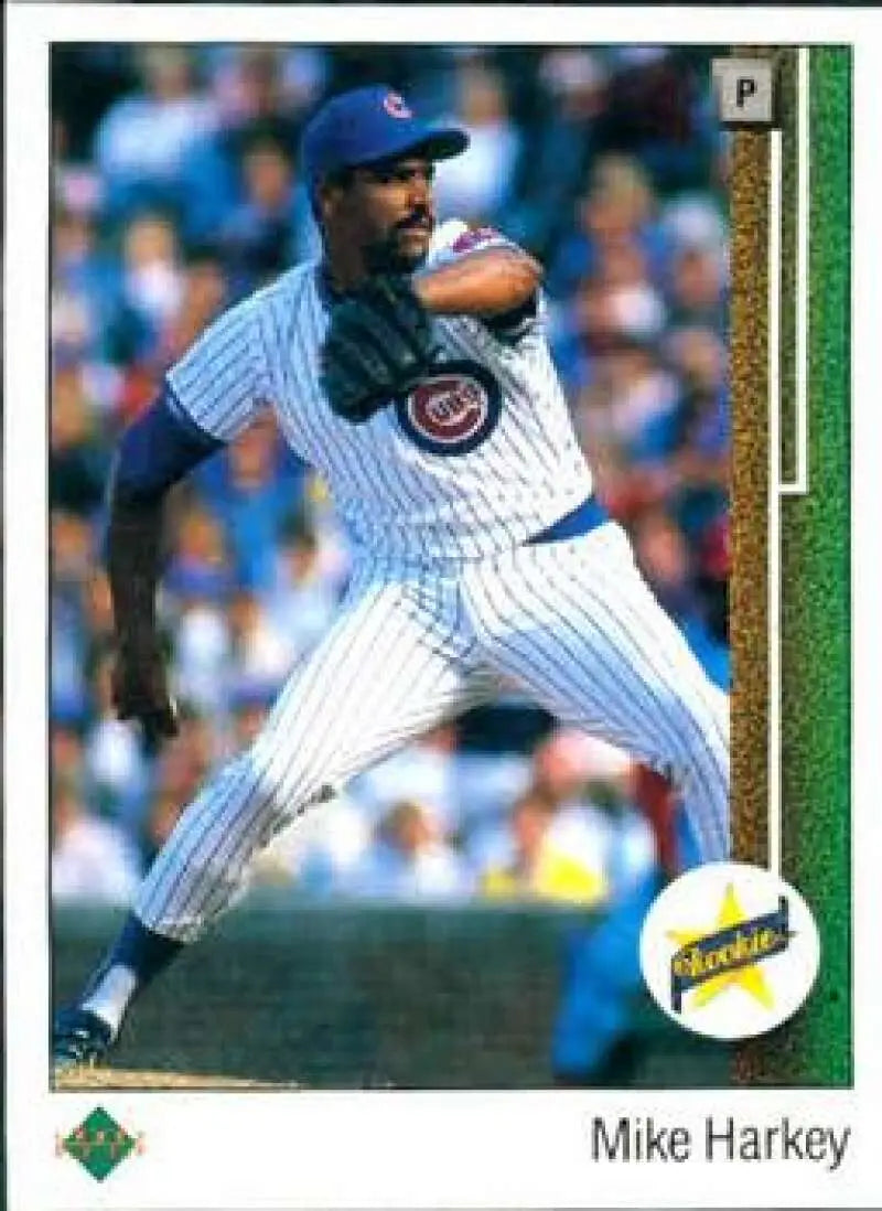 1989 Upper Deck #14 Mike Harkey NM-MT RC Rookie Chicago Cubs Baseball Card - Baseball Card Single