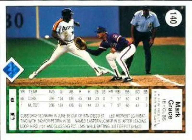 1989 Upper Deck #140 Mark Grace NM-MT Chicago Cubs Baseball Card - Baseball Card Single