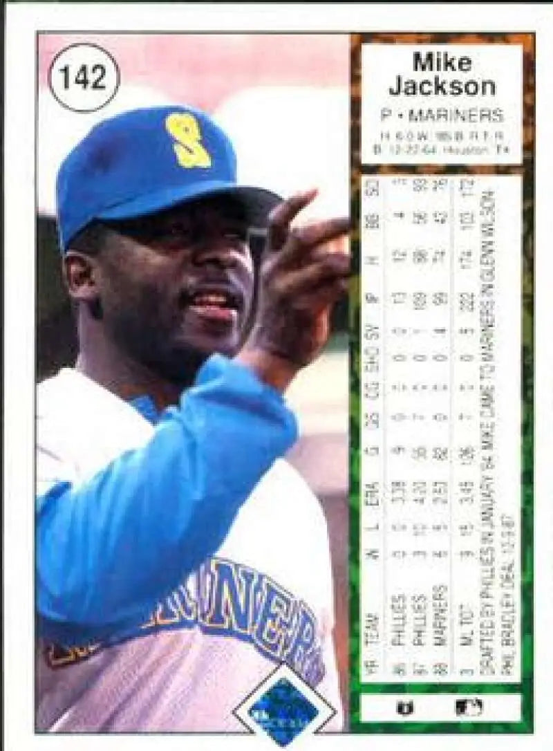 1989 Upper Deck #142 Mike Jackson NM-MT Seattle Mariners Baseball Card - Baseball Card Single