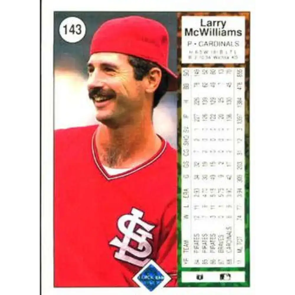 1989 Upper Deck #143 Larry McWilliams NM-MT St. Louis Cardinals Baseball Card - Baseball Card Single