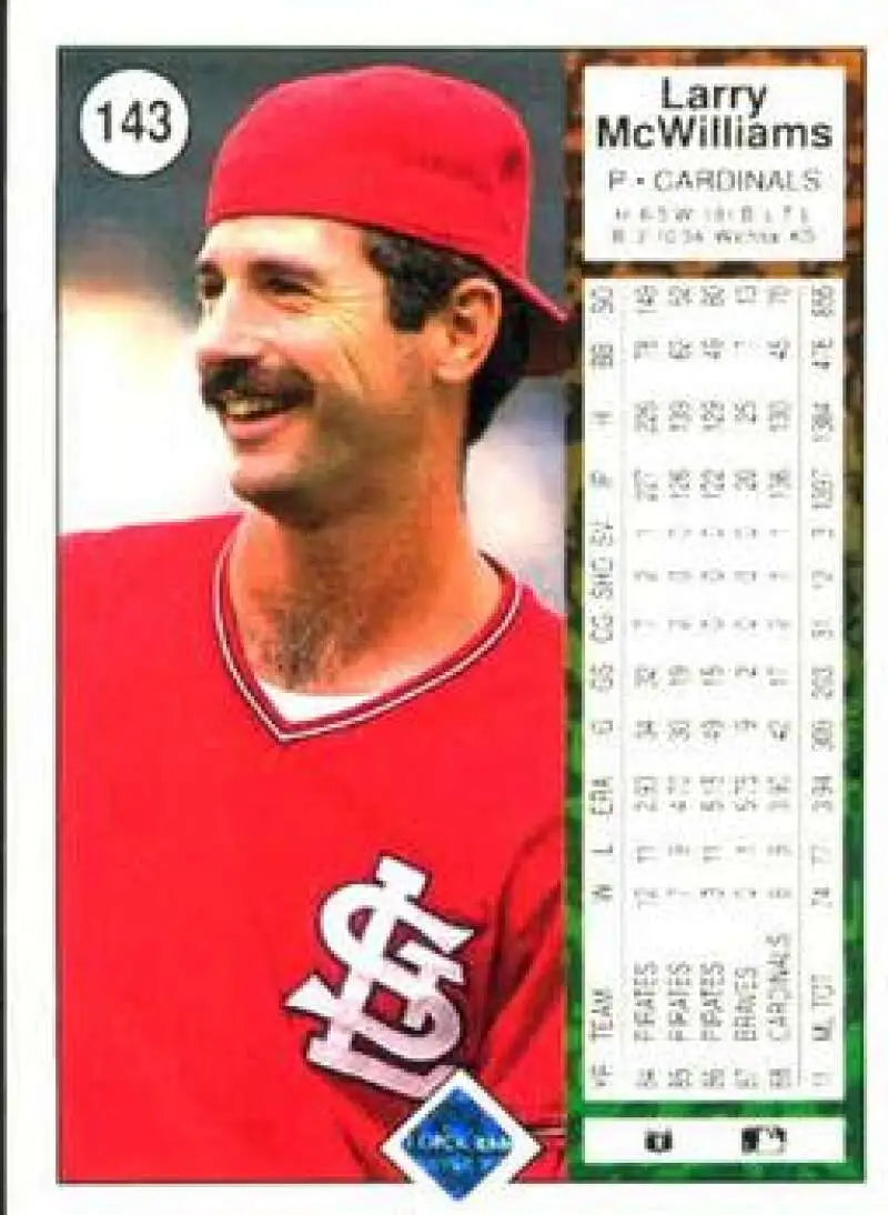 1989 Upper Deck #143 Larry McWilliams NM-MT St. Louis Cardinals Baseball Card - Baseball Card Single