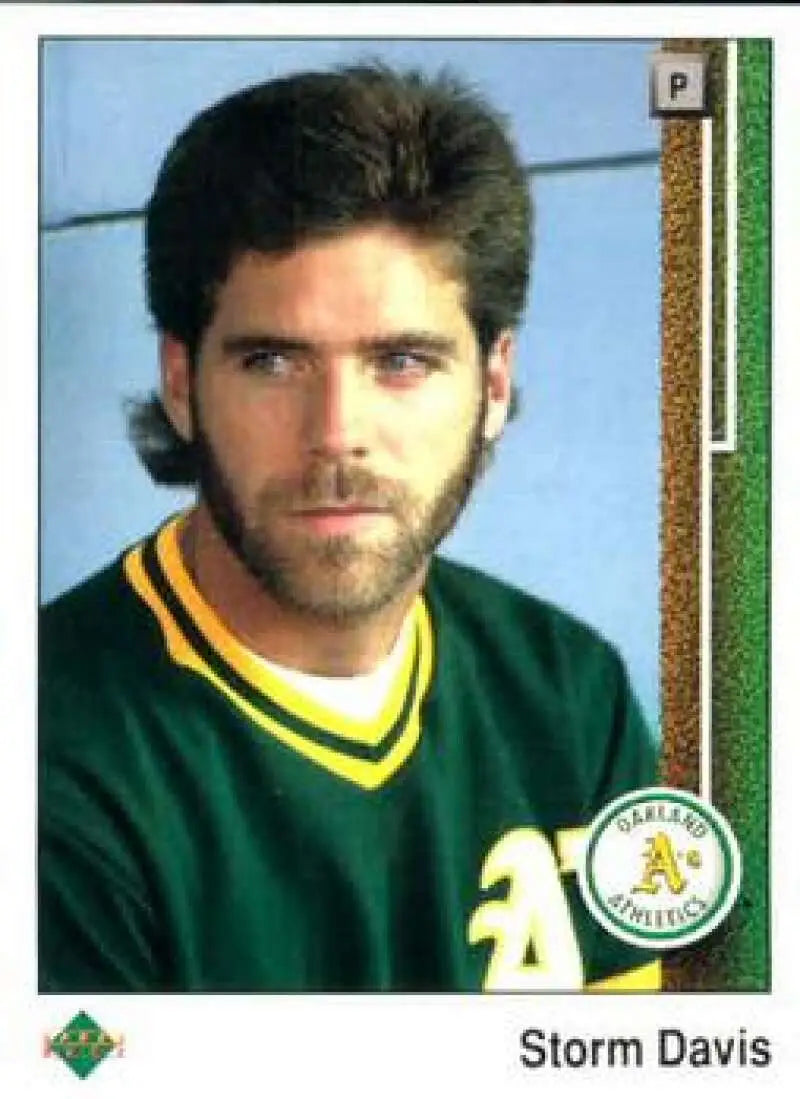 1989 Upper Deck #153 Storm Davis NM-MT Oakland Athletics Baseball Card - Baseball Card Single