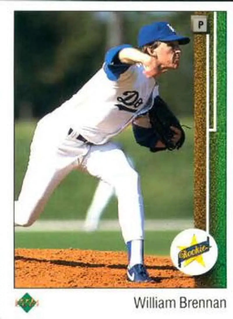 1989 Upper Deck #16 William Brennan NM-MT RC Rookie Los Angeles Dodgers Baseball Card - Baseball Card Single