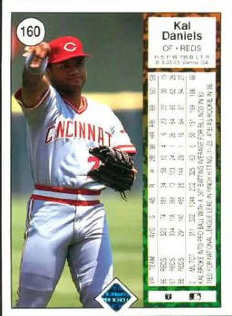 1989 Upper Deck #160 Kal Daniels NM-MT Cincinnati Reds Baseball Card - Baseball Card Single
