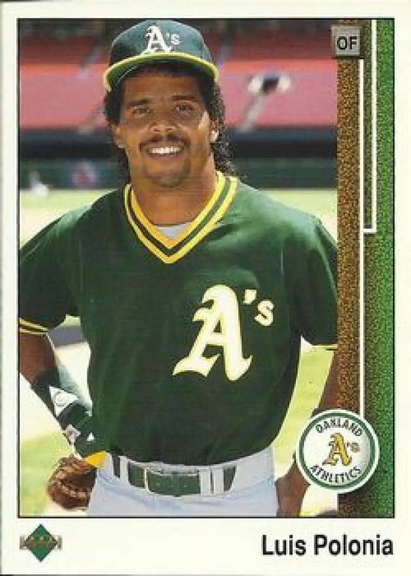 1989 Upper Deck #162 Luis Polonia NM-MT Oakland Athletics Baseball Card - Baseball Card Single