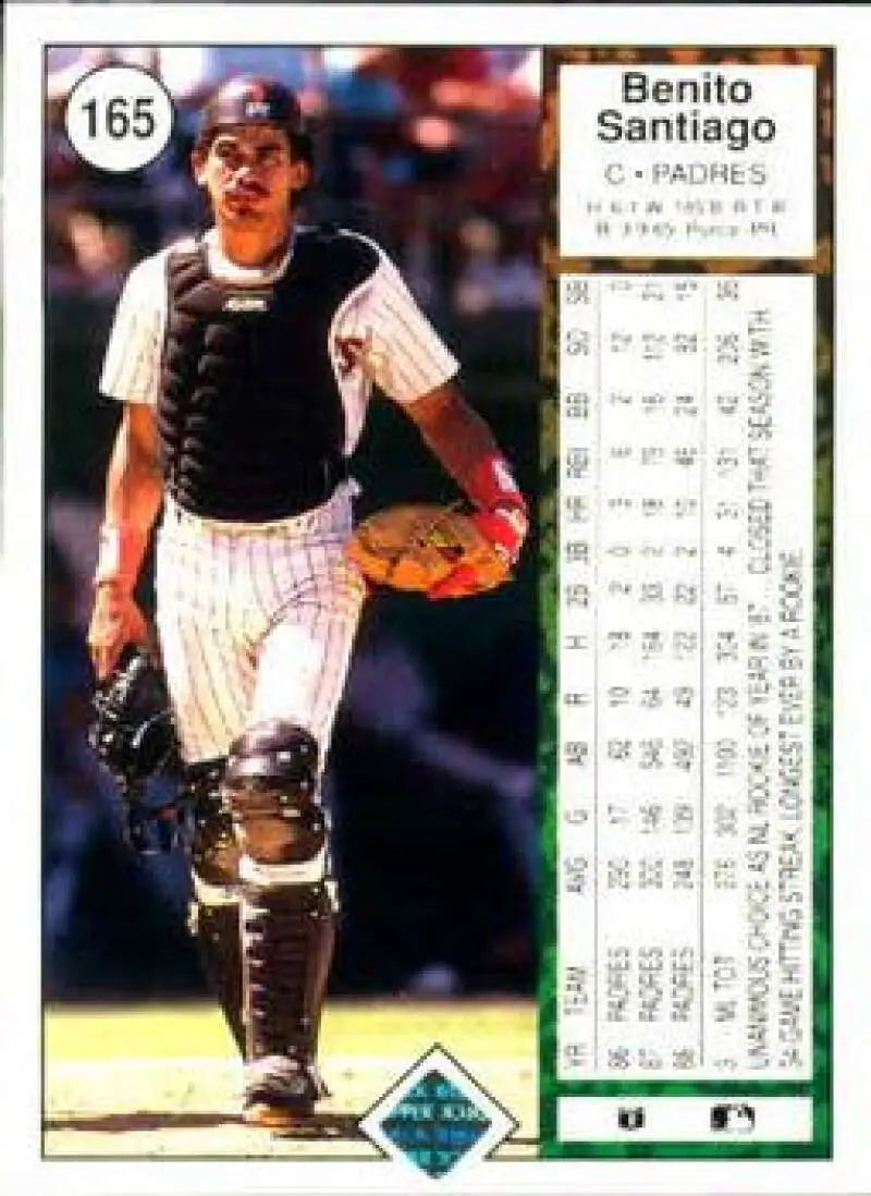 1989 Upper Deck #165 Benito Santiago NM-MT San Diego Padres Baseball Card - Baseball Card Single