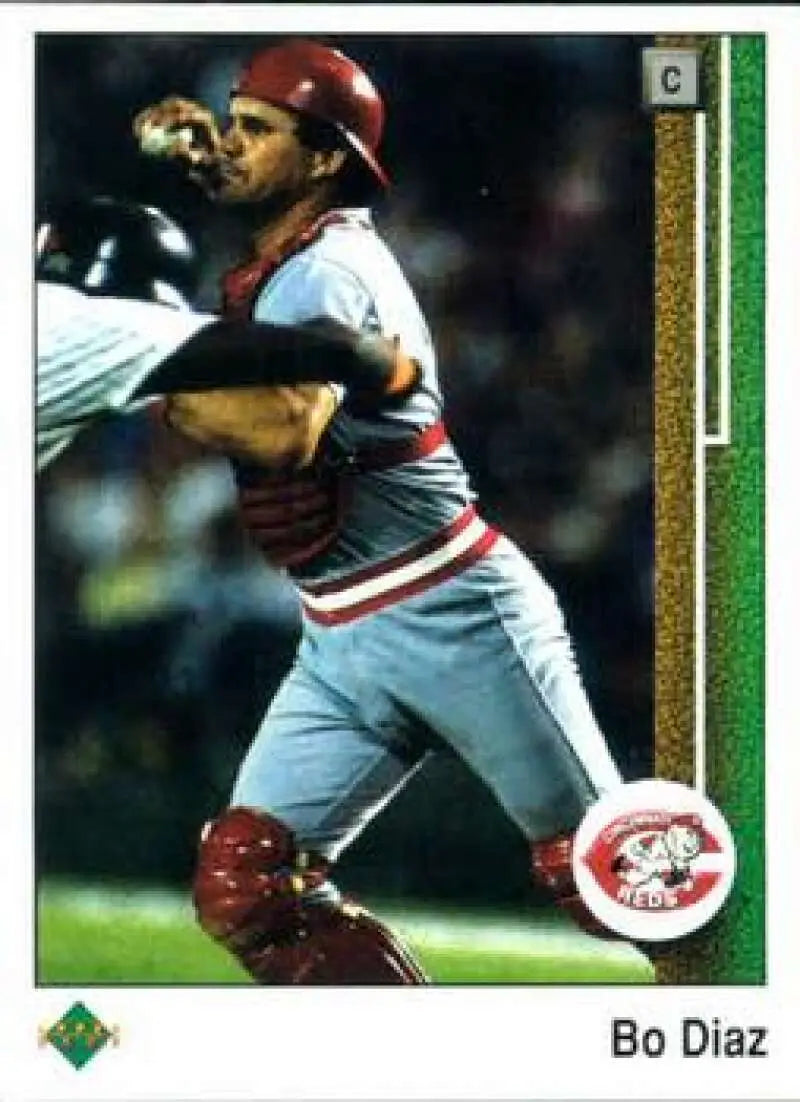 1989 Upper Deck #169 Bo Diaz NM-MT Cincinnati Reds Baseball Card - Baseball Card Single
