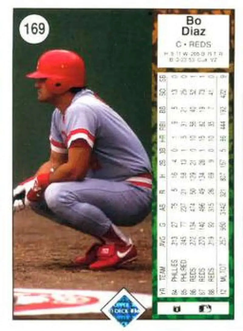 1989 Upper Deck #169 Bo Diaz NM-MT Cincinnati Reds Baseball Card - Baseball Card Single
