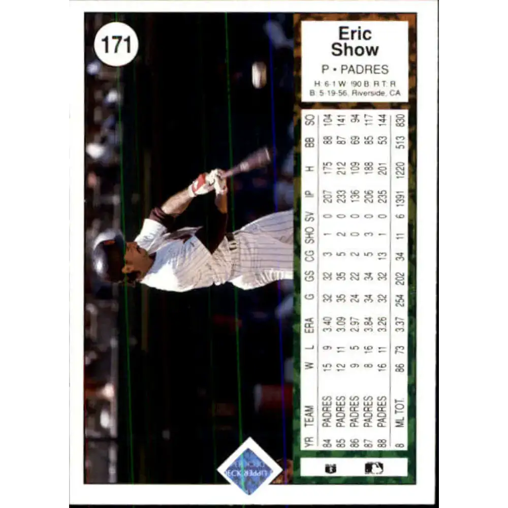 1989 Upper Deck #171 Eric Show NM-MT San Diego Padres Baseball Card - Baseball Card Single