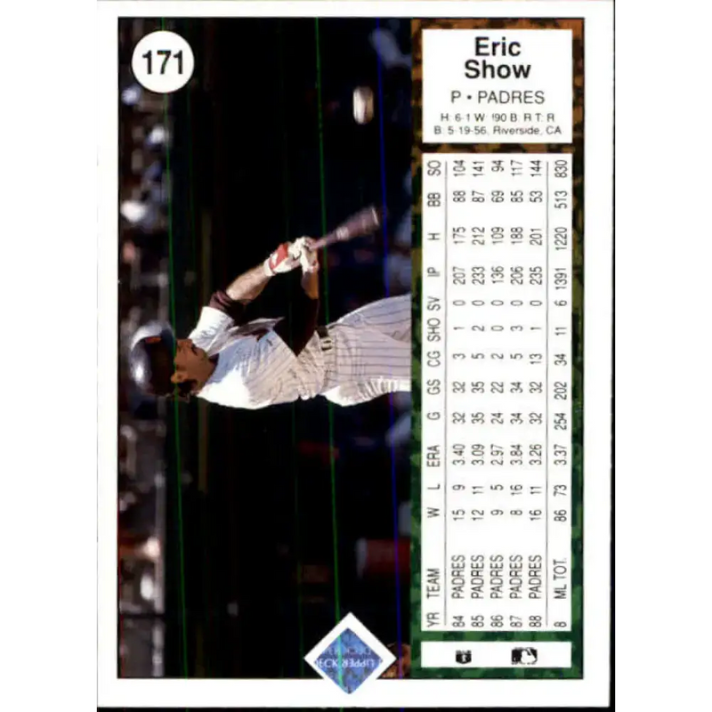 1989 Upper Deck #171 Eric Show NM-MT San Diego Padres Baseball Card - Baseball Card Single