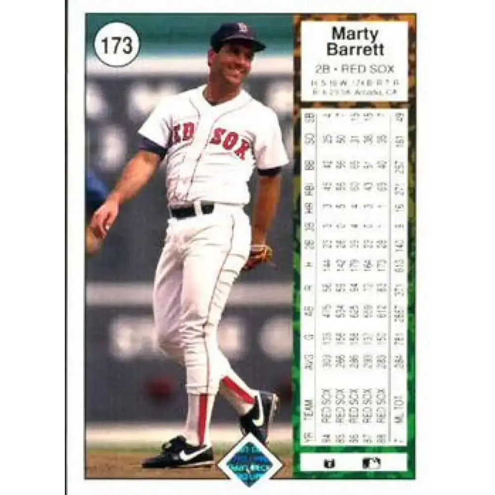 1989 Upper Deck #173 Marty Barrett NM-MT Boston Red Sox Baseball Card - Baseball Card Single