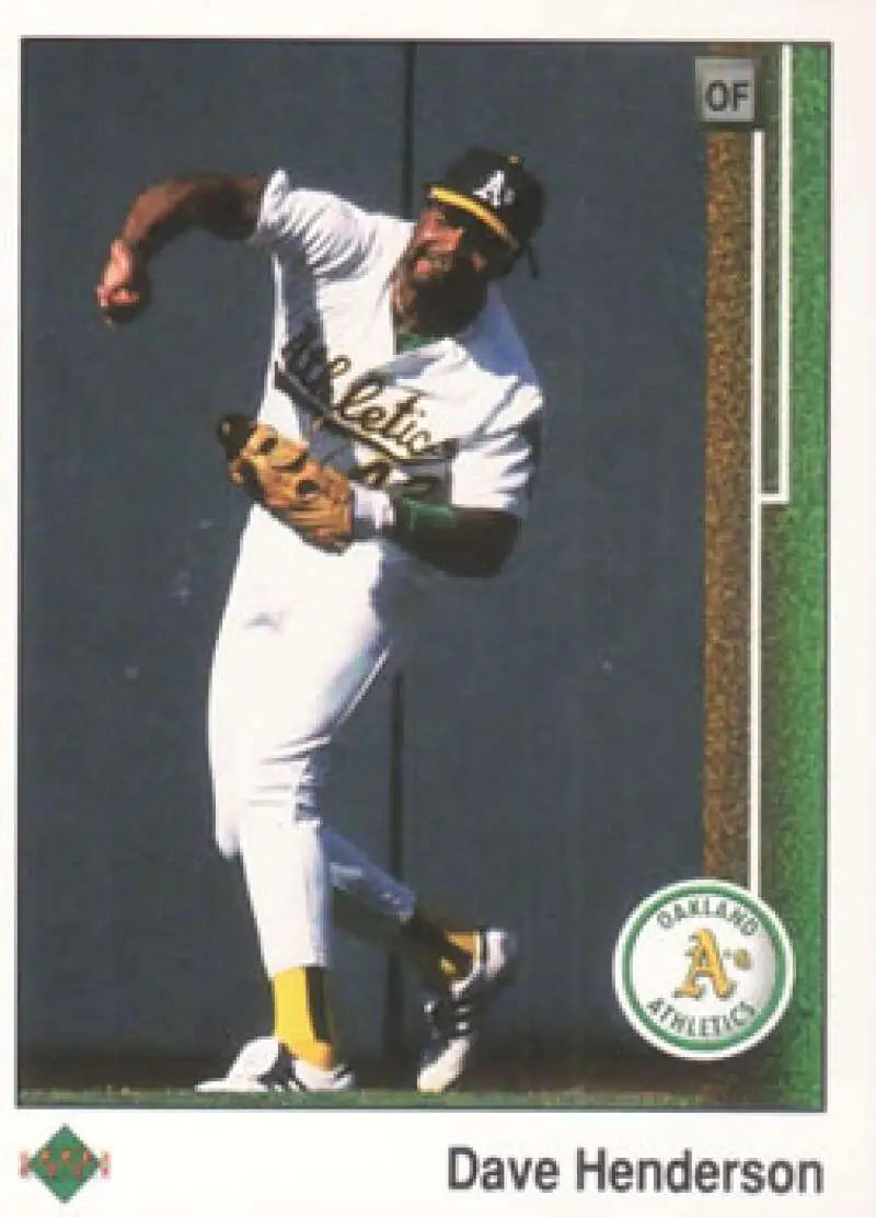 1989 Upper Deck #174 Dave Henderson NM-MT Oakland Athletics Baseball Card - Baseball Card Single