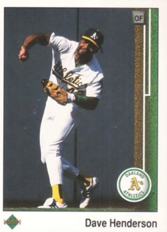 1989 Upper Deck #174 Dave Henderson NM-MT Oakland Athletics Baseball Card - Baseball Card Single