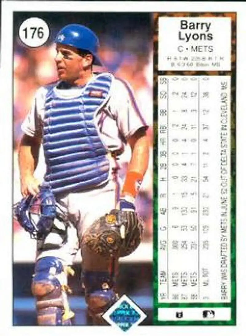 1989 Upper Deck #176 Barry Lyons NM-MT New York Mets Baseball Card - Baseball Card Single