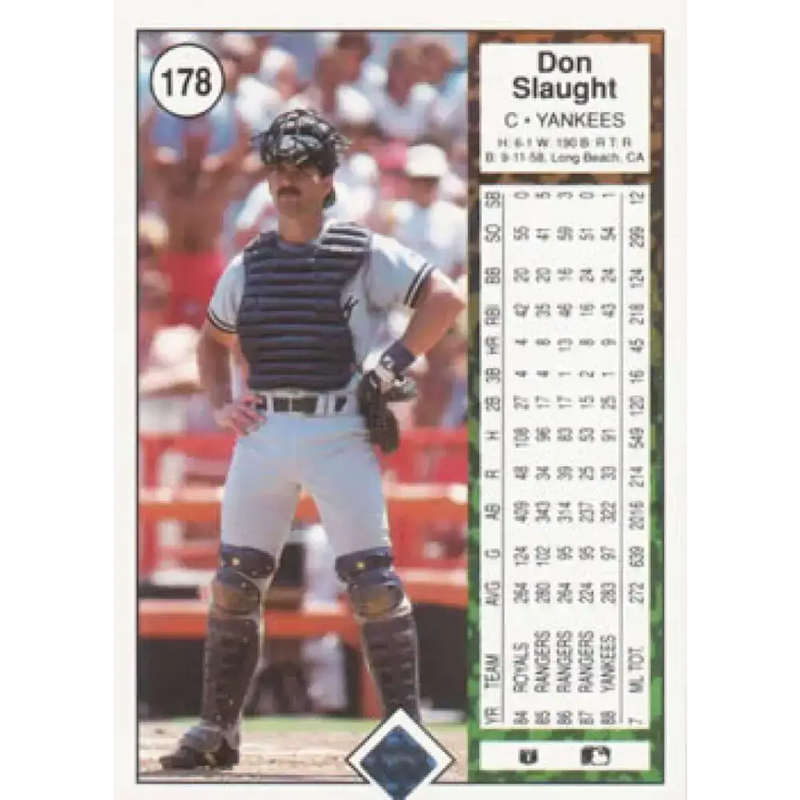 1989 Upper Deck #178 Don Slaught NM-MT New York Yankees Baseball Card - Baseball Card Single