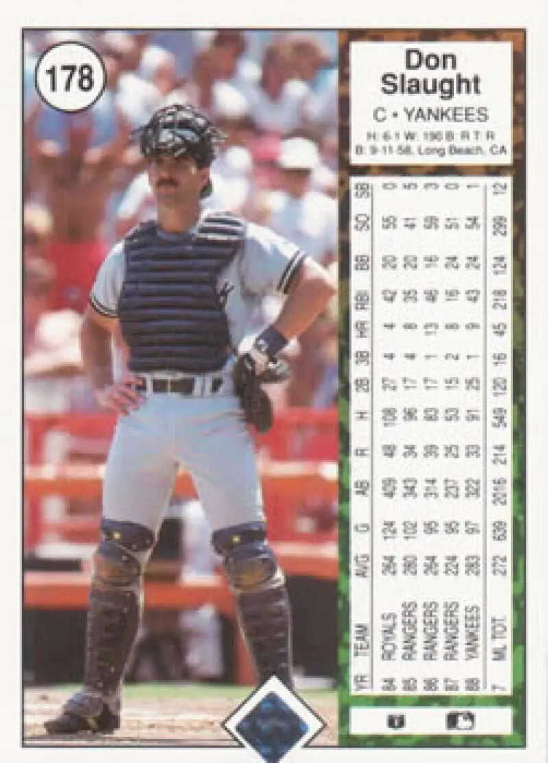 1989 Upper Deck #178 Don Slaught NM-MT New York Yankees Baseball Card - Baseball Card Single