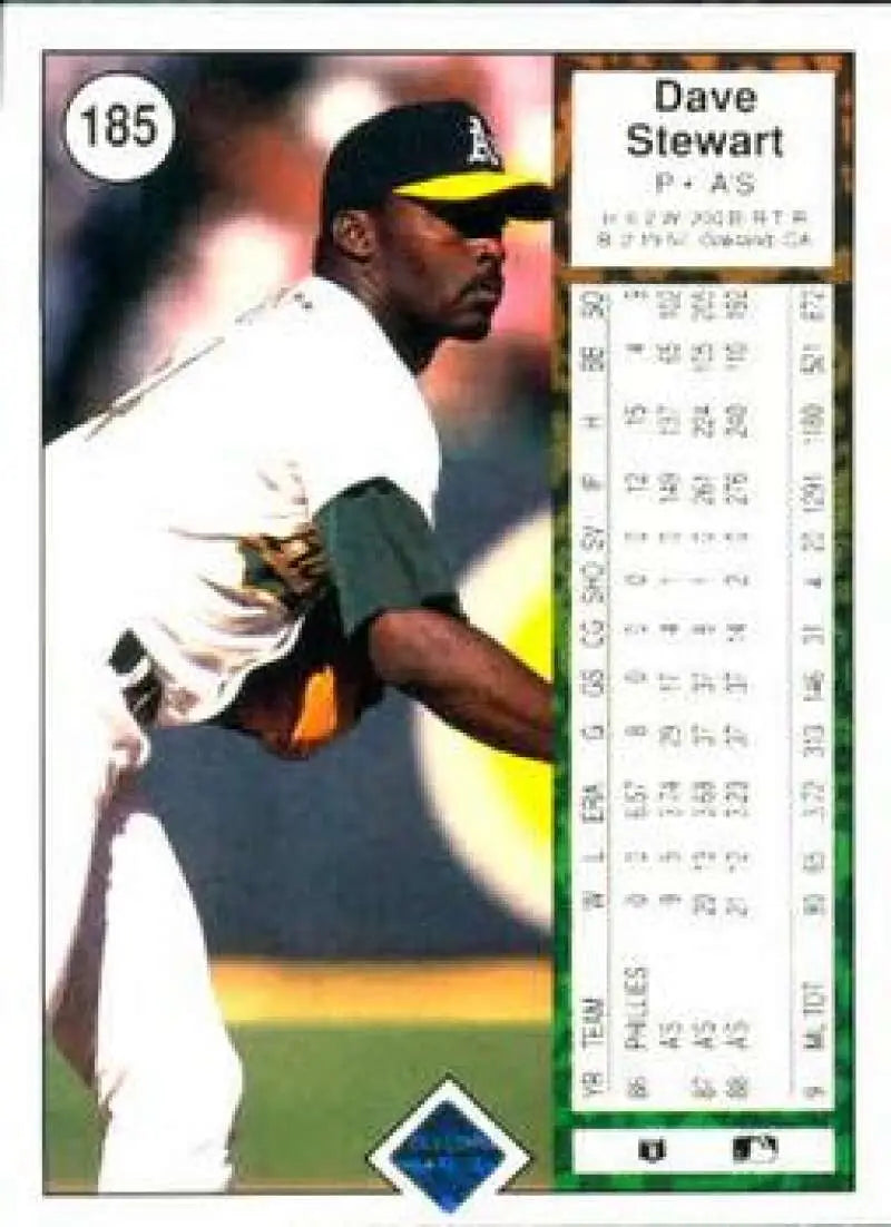 1989 Upper Deck #185 Dave Stewart NM-MT Oakland Athletics Baseball Card - Baseball Card Single