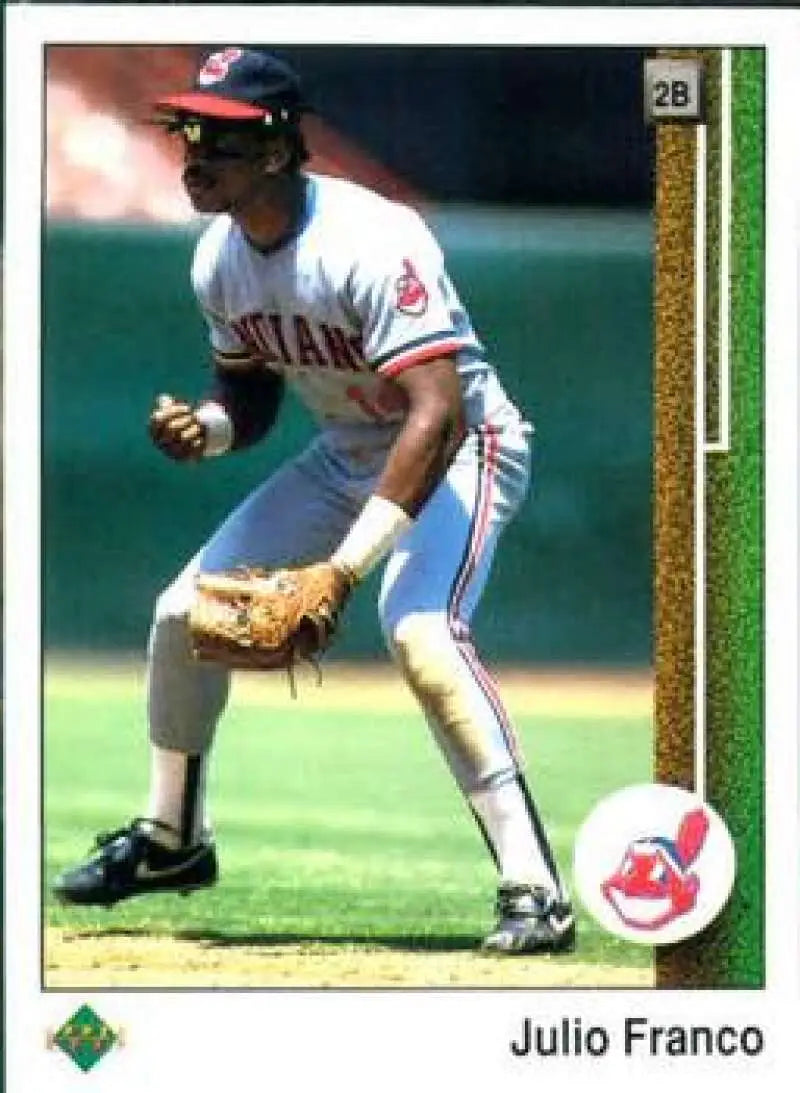 1989 Upper Deck #186 Julio Franco NM-MT Cleveland Indians Baseball Card - Baseball Card Single