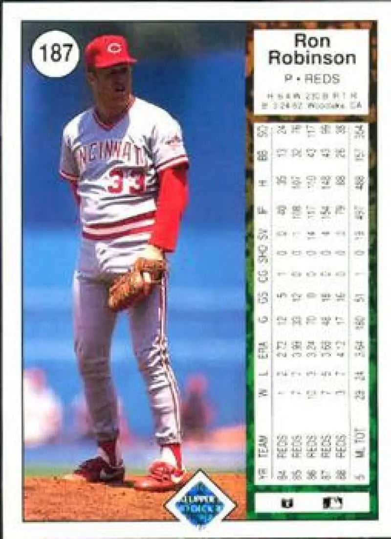 1989 Upper Deck #187 Ron Robinson NM-MT Cincinnati Reds Baseball Card - Baseball Card Single