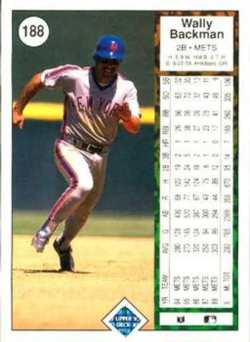 1989 Upper Deck #188 Wally Backman NM-MT New York Mets Baseball Card - Baseball Card Single