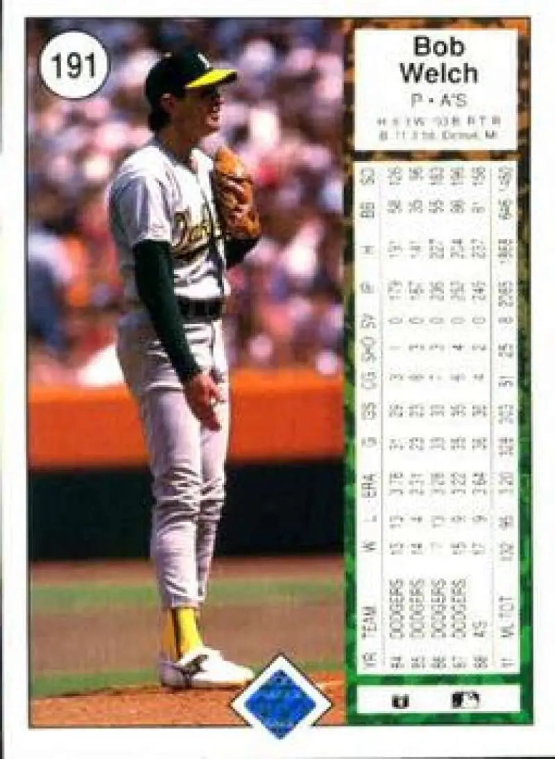 1989 Upper Deck #191 Bob Welch NM-MT Oakland Athletics Baseball Card - Baseball Card Single