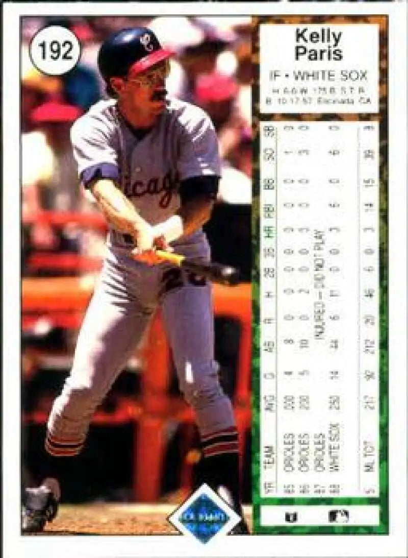 1989 Upper Deck #192 Kelly Paris NM-MT Chicago White Sox Baseball Card - Baseball Card Single