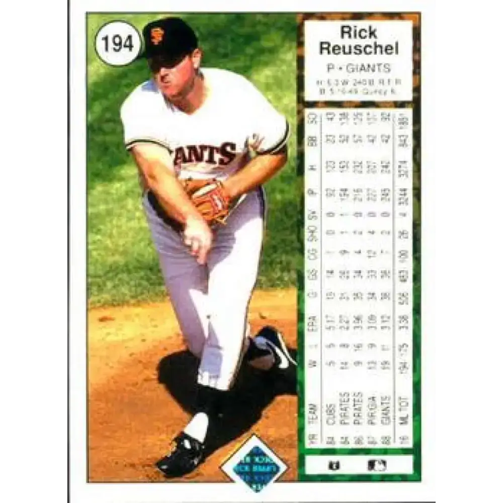 1989 Upper Deck #194 Rick Reuschel NM-MT San Francisco Giants Baseball Card - Baseball Card Single